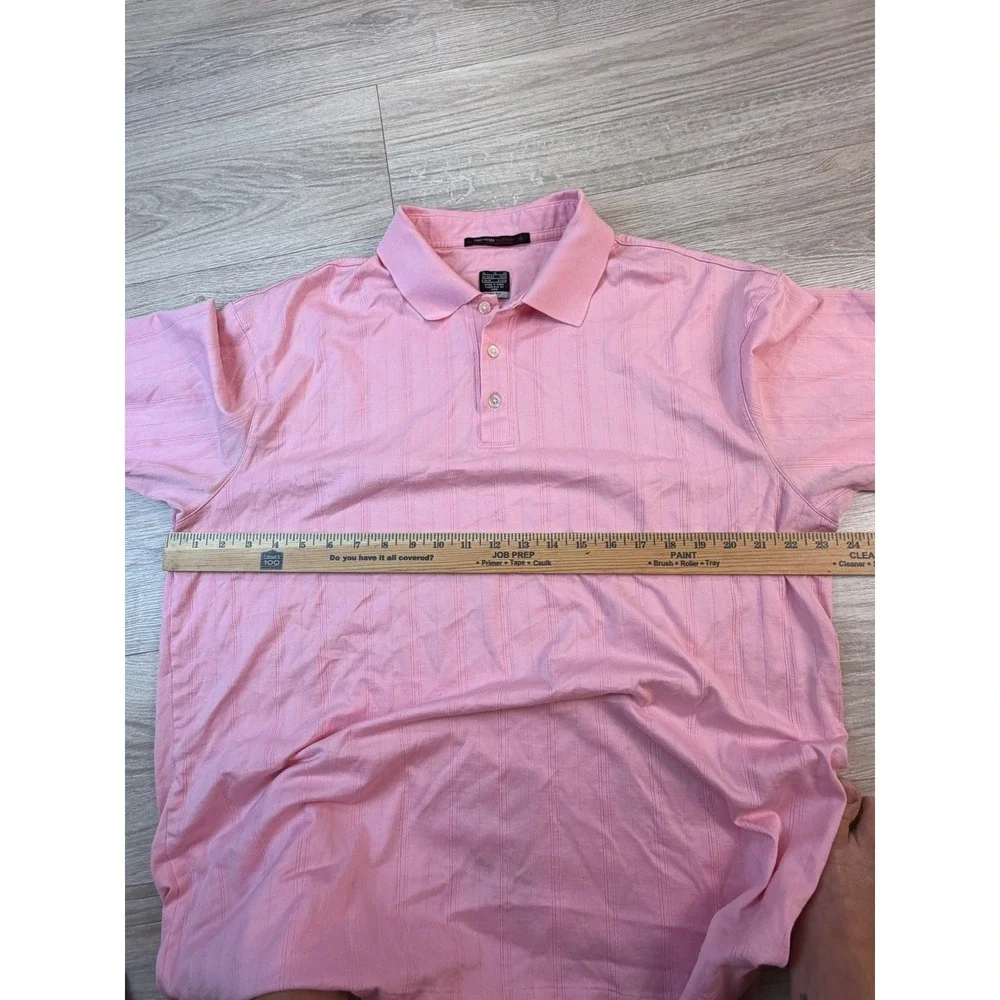 Nike Tiger Woods Collection Dri-FIT Pink Vertical Stripe Golf Polo Mens‎ XL